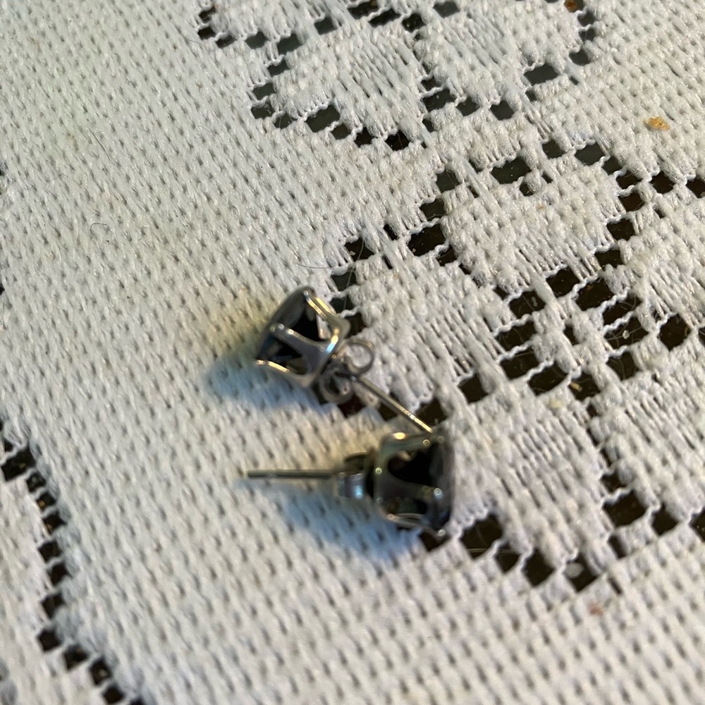 Source Unknown Silver and Black Earrings